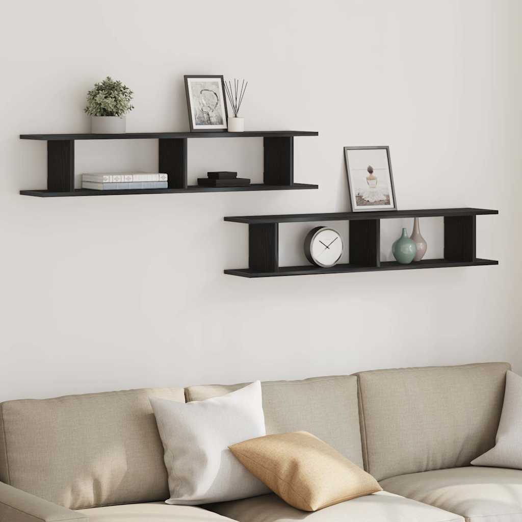 Seinariiulid 2 tk, must tamm, 105x18x20 cm, tehispuit