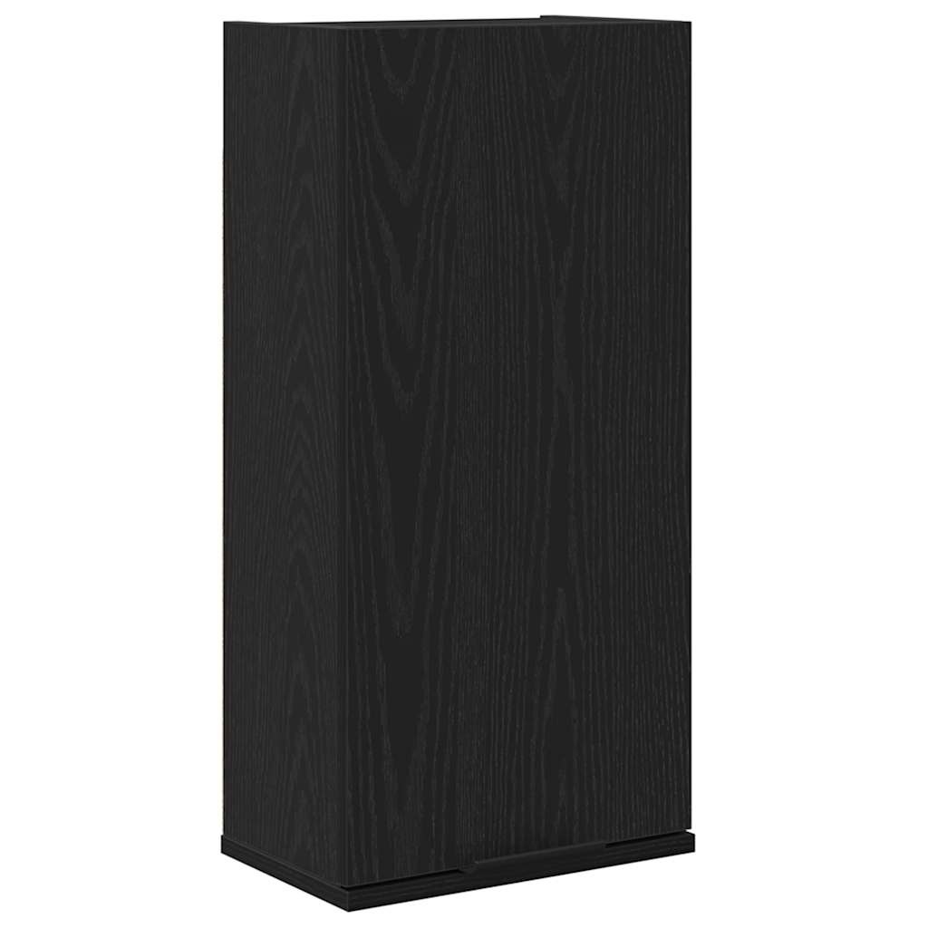 Seinale kinnitatav kapp, must tamm, 32 x 20 x 67 cm, töödeldud puit