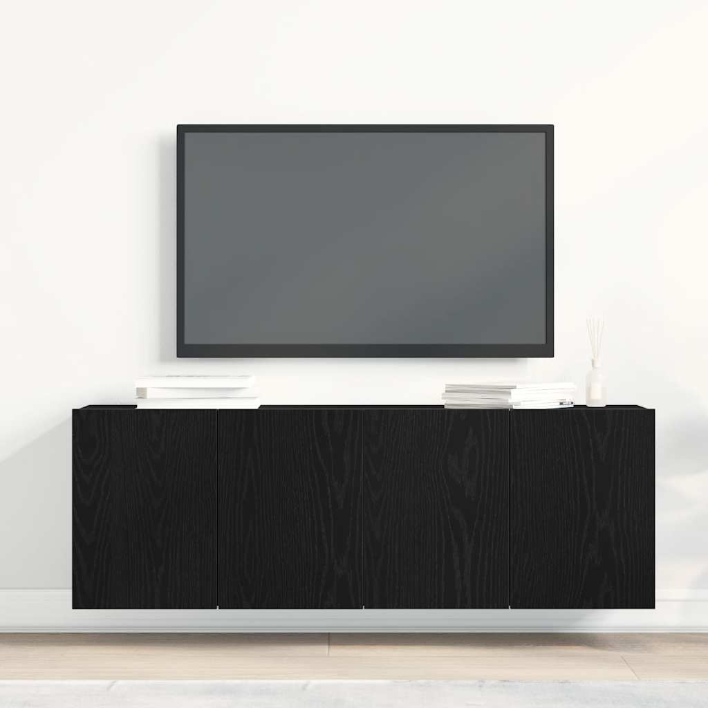 Telekakapid 2 tk, must tamm, 120 x 30 x 41 cm, töödeldud puit