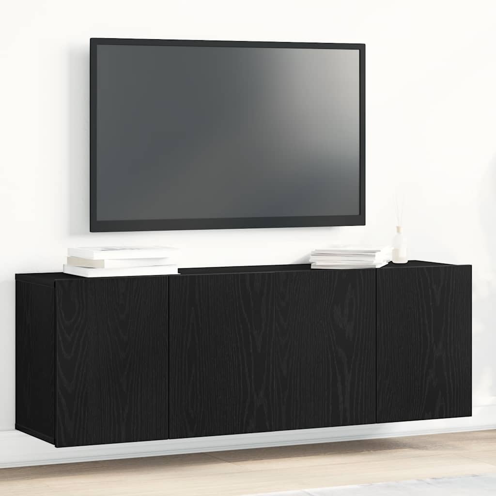 Telekakapid 2 tk, must tamm, 120 x 30 x 41 cm, töödeldud puit