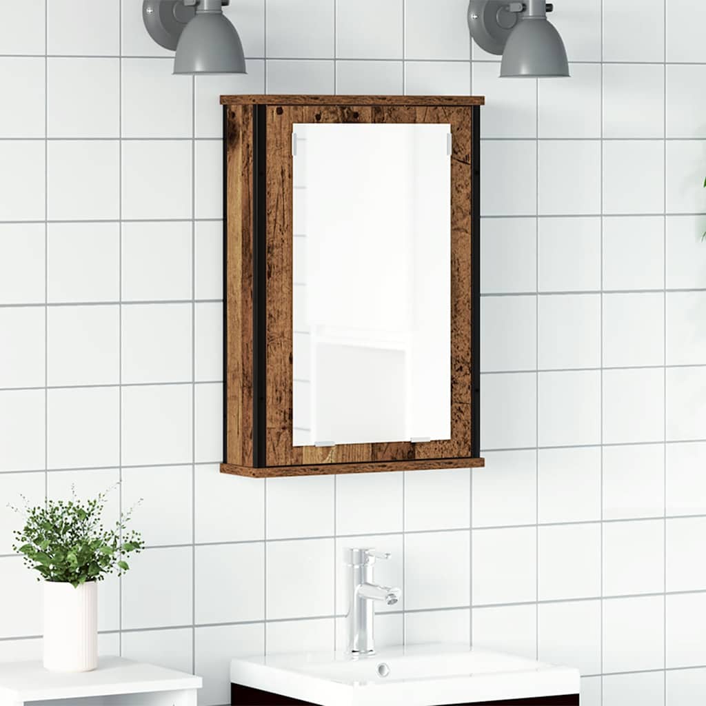Vannitoa peegelkapp vana puit 42x12x60 cm tehispuit