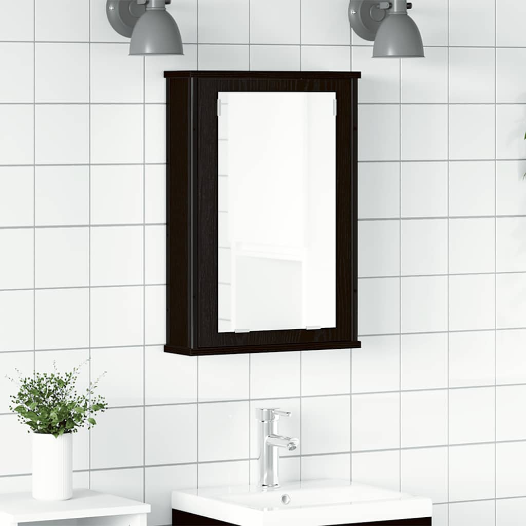 Vannitoa peegelkapp, must tamm, 42 x 12 x 60 cm, tehispuit