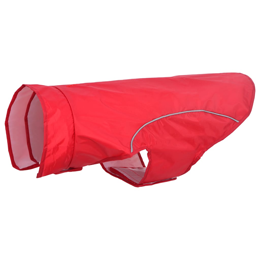 Koera vihmakeep helkurribadega, polüester, punane, 2XL