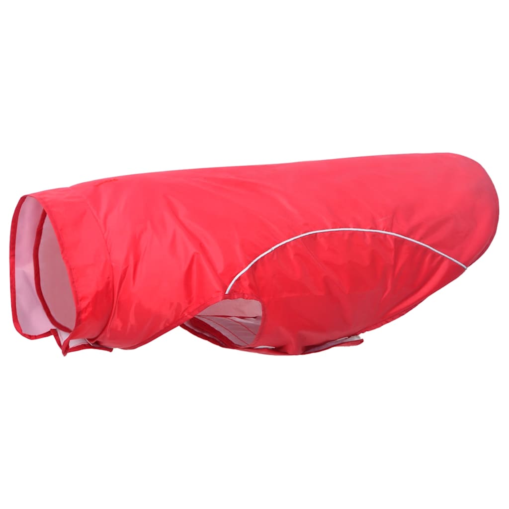 Koera vihmakeep helkurribadega, polüester, punane, 3XL