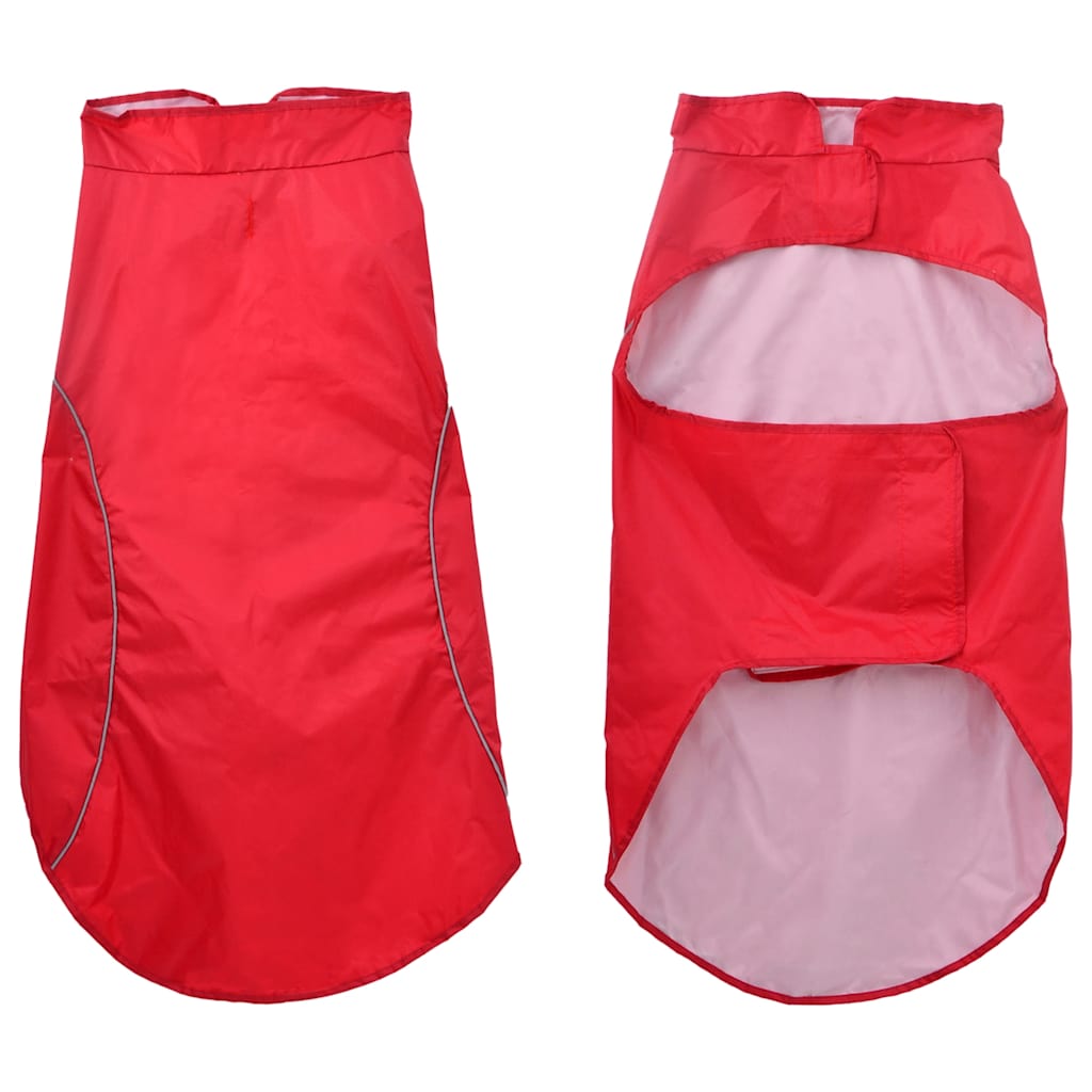 Koera vihmakeep helkurribadega, polüester, punane, 3XL