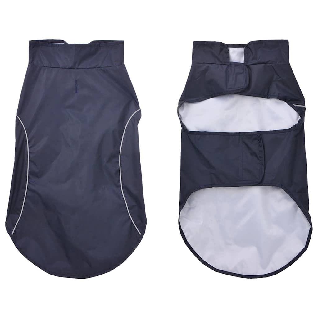 Koera vihmakeep helkurribadega, polüester, tumesinine, 2XL