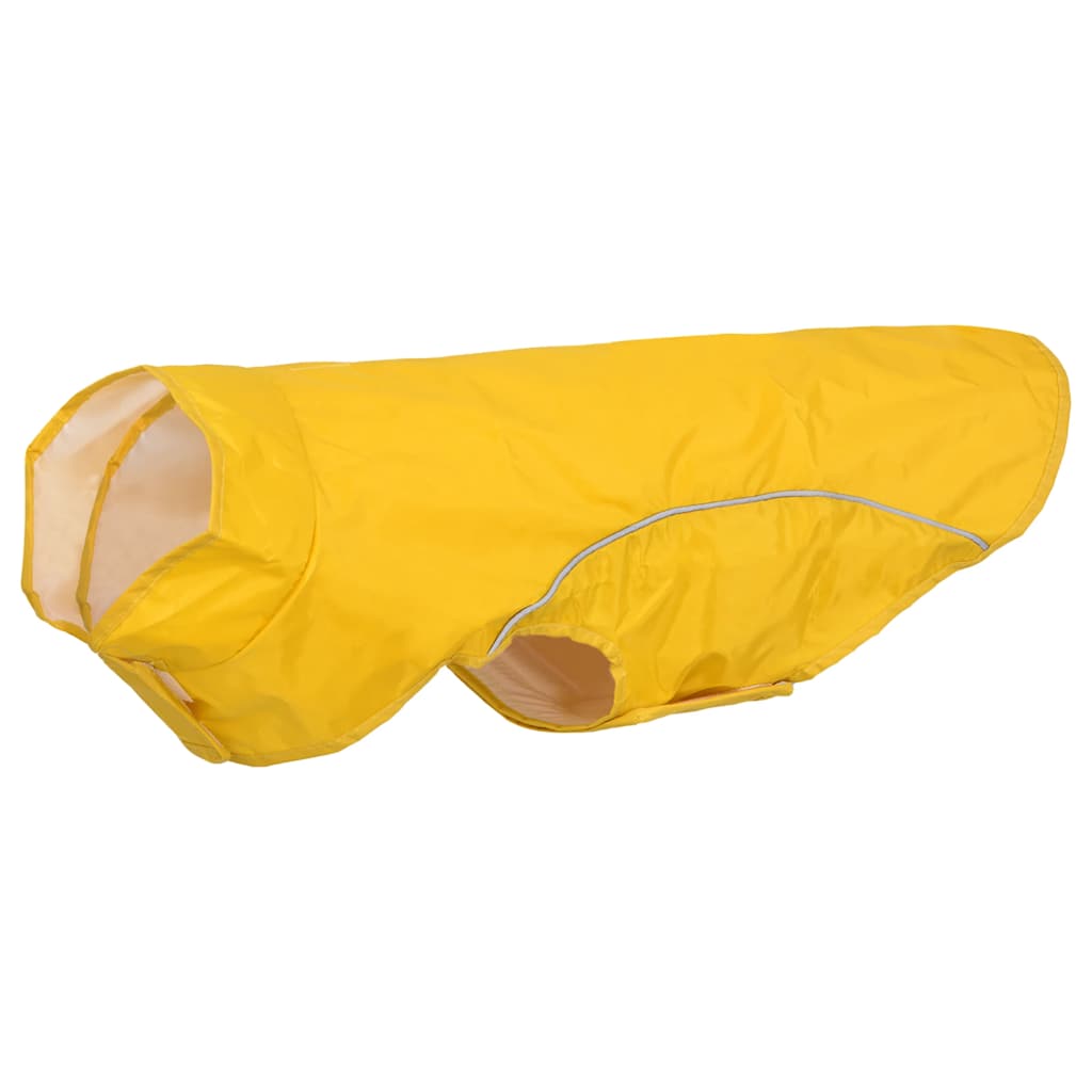 Koera vihmakeep helkurribadega, polüester, kollane, 2XL