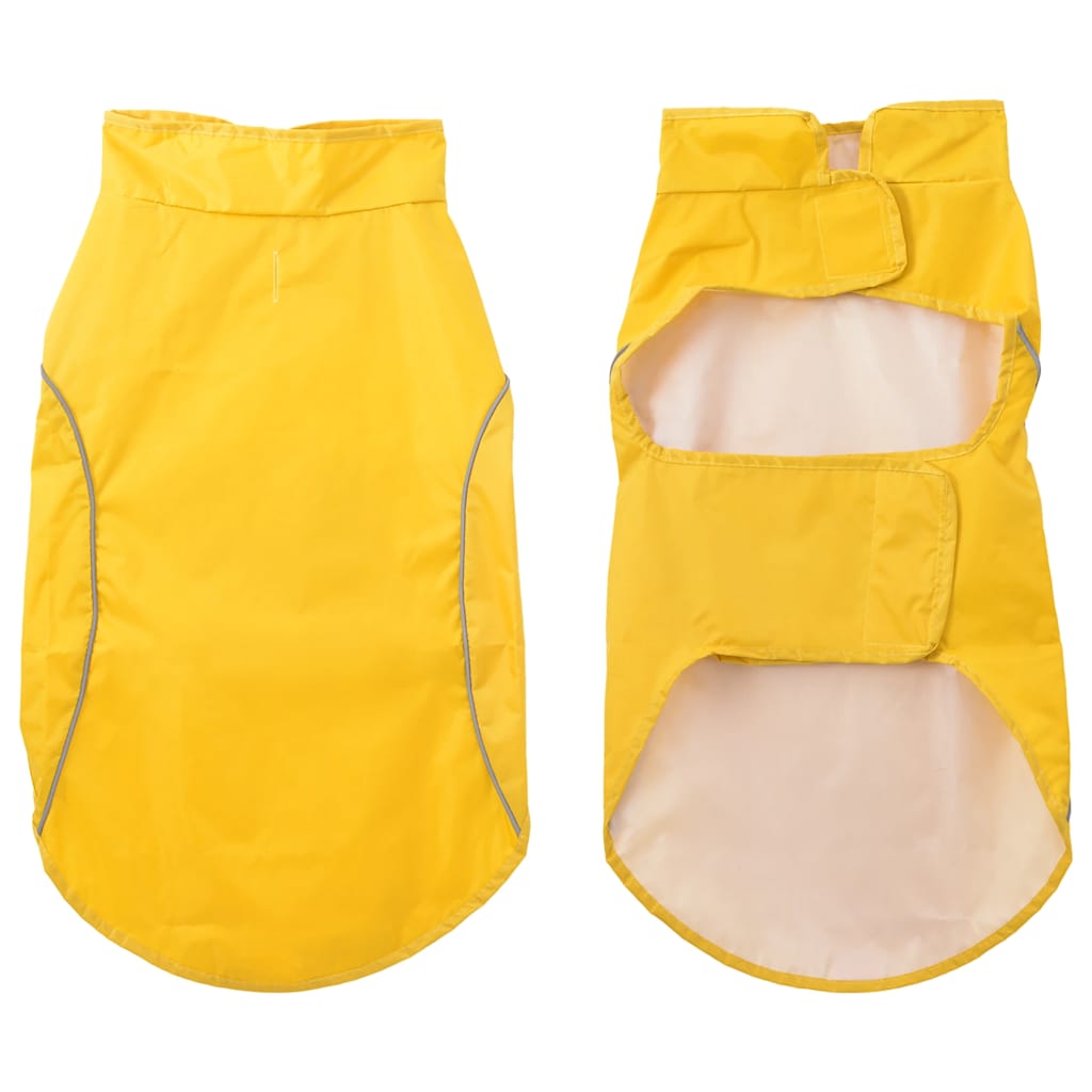 Koera vihmakeep helkurribadega, polüester, kollane, 2XL