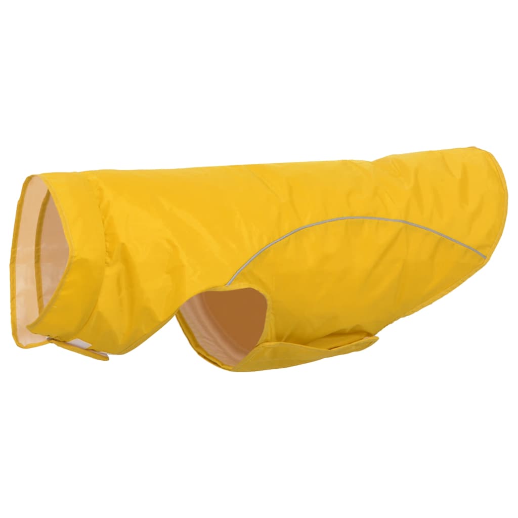 Koera vihmakeep helkurribadega, polüester, kollane, 3XL