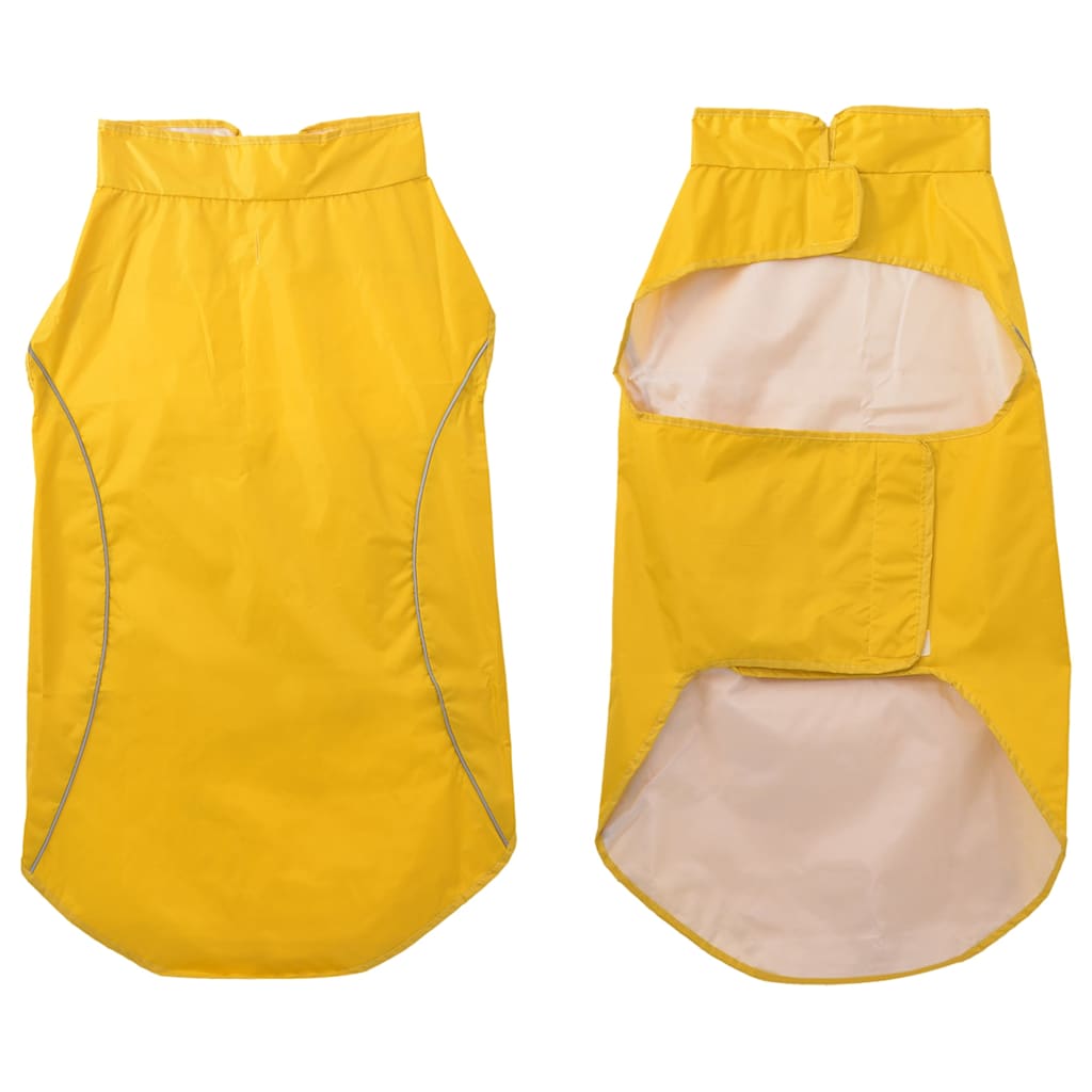 Koera vihmakeep helkurribadega, polüester, kollane, 3XL