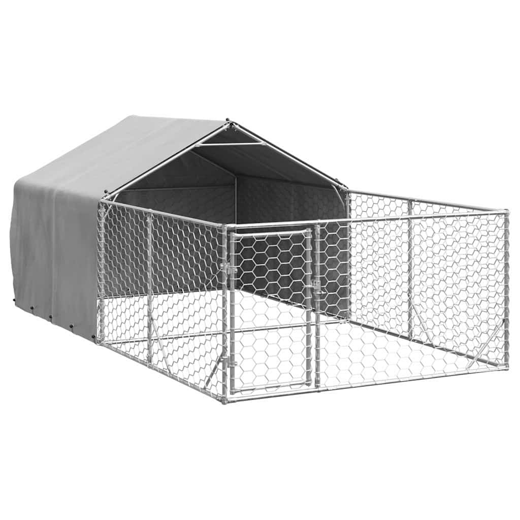 Outdoor Dog Kennel Run 4x2x1,5 m tsingitud terasega