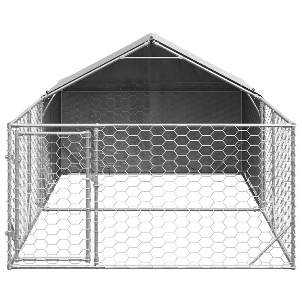 Outdoor Dog Kennel Run 4x2x1,5 m tsingitud terasega