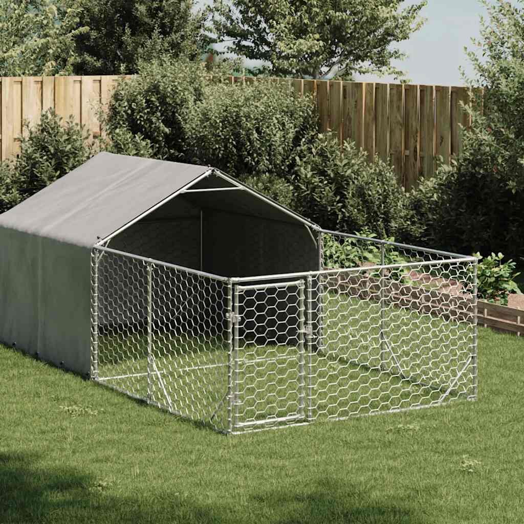 Outdoor Dog Kennel Run 4x2x1,5 m tsingitud terasega