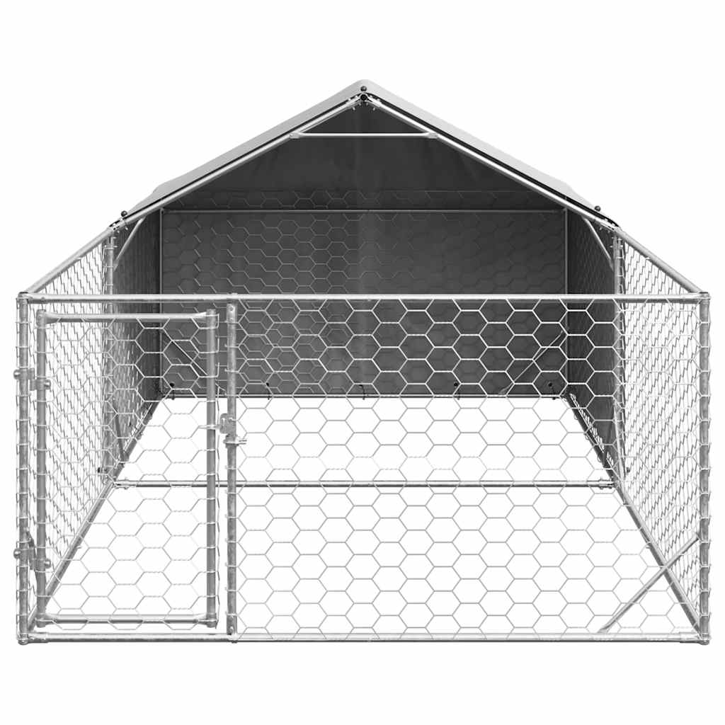 Outdoor Dog Kennel Run 5x2x1,5 m tsingitud terasega
