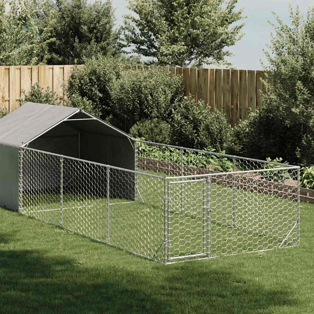 Outdoor Dog Kennel Run 6x2x1,5 m tsingitud terasega