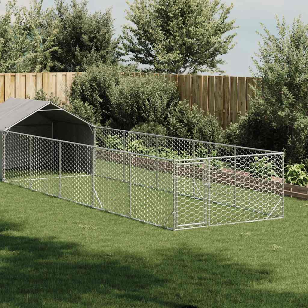 Outdoor Dog Kennel Run 8x2x1,5 m tsingitud terasega