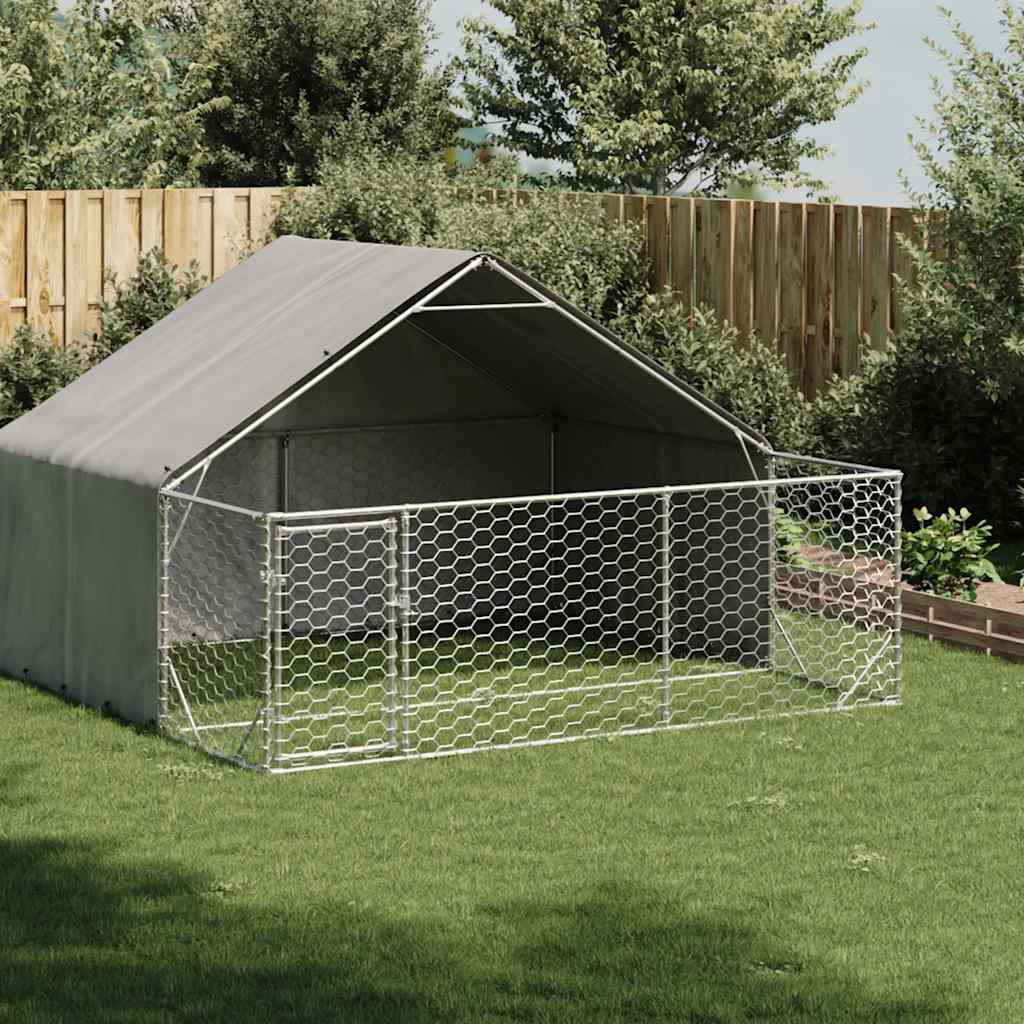 Outdoor Dog Kennel Run 3x3x1,9 m tsingitud terasega
