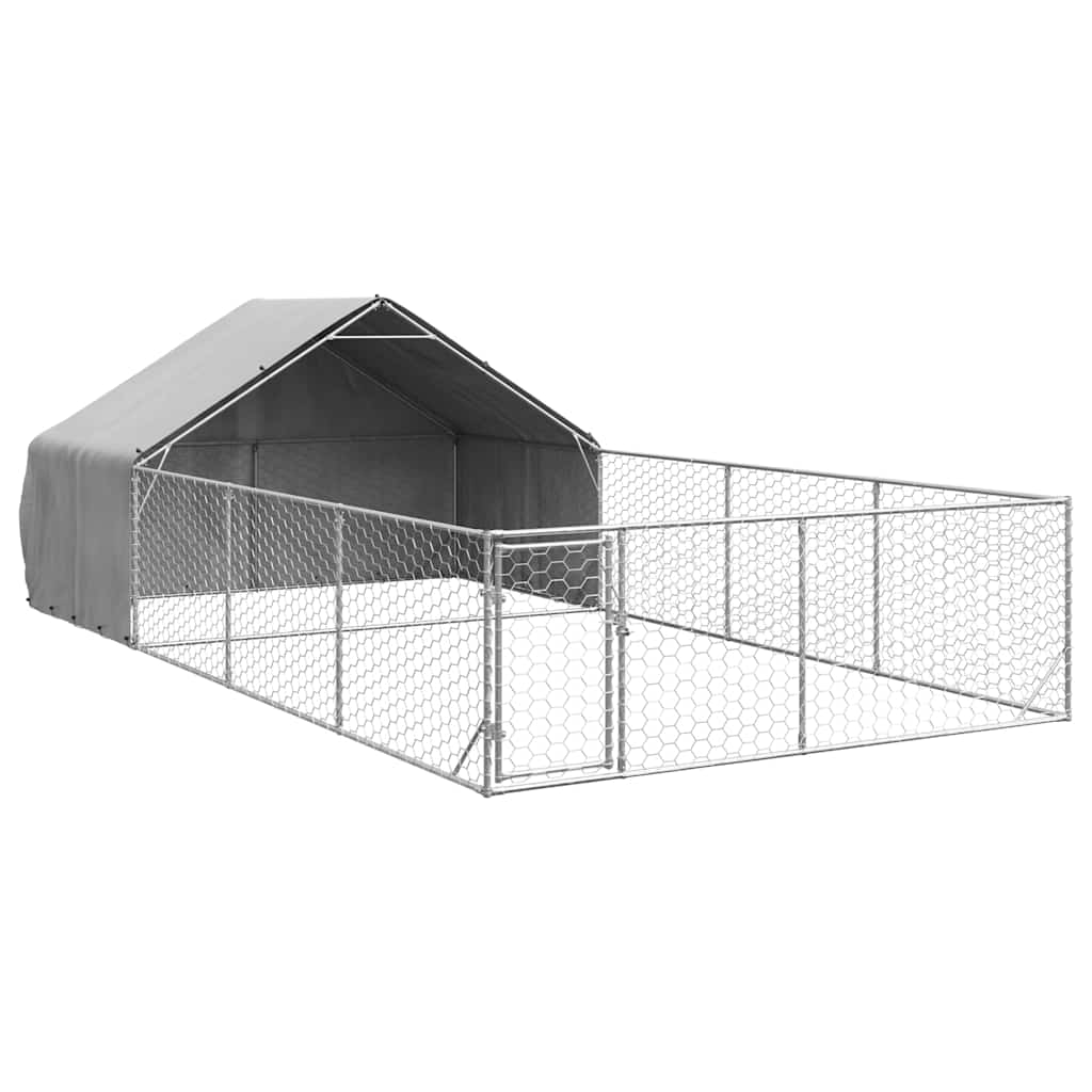 Outdoor Dog Kennel Run 7x3x1,9 m tsingitud terasega