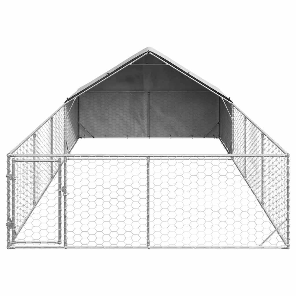 Outdoor Dog Kennel Run 7x3x1,9 m tsingitud terasega