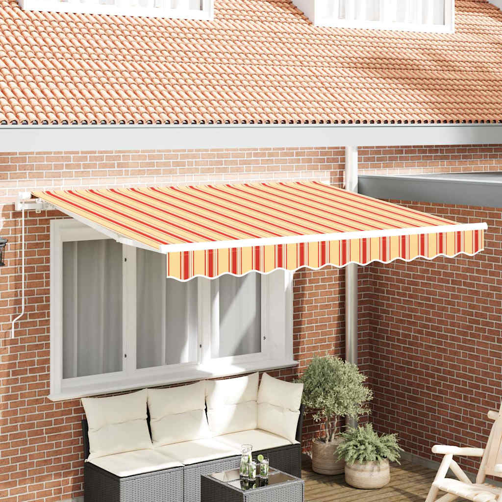 Markiisi varukangas 2,5 x 2 m kollased ja oranžid triibud