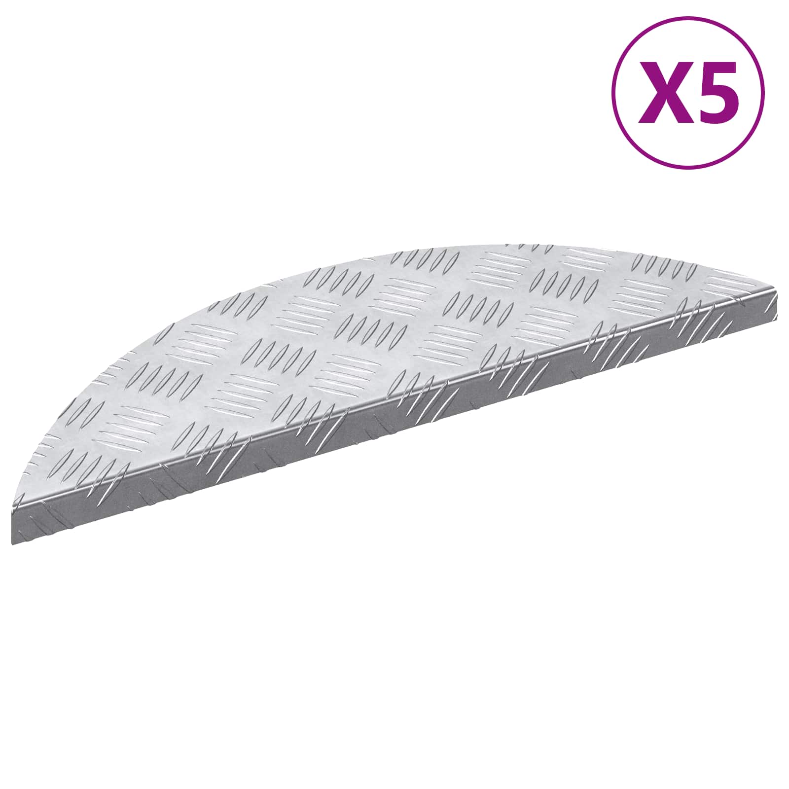 Astme katte 5 tk 60 x 18 x 2,5 cm Hõbedane Alumiinium Poolkuu