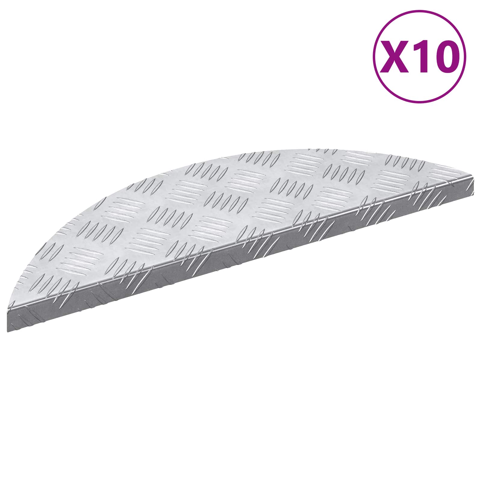 Astme katte 10 tk 60 x 18 x 2,5 cm Hõbedane Alumiinium Poolkuu