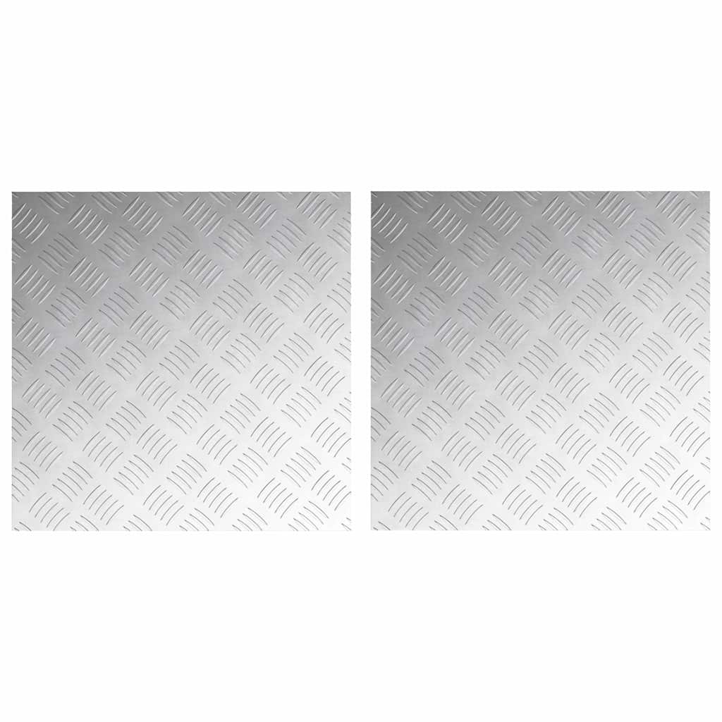 Astme katte 2 tk 50 x 50 cm Hõbedane Alumiinium Kandiline
