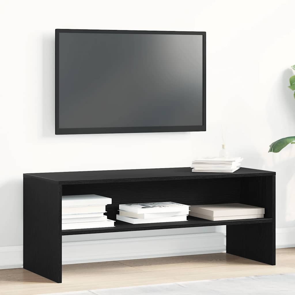 Telerikapp Must tamm 100x40x40 cm Engineered Wood