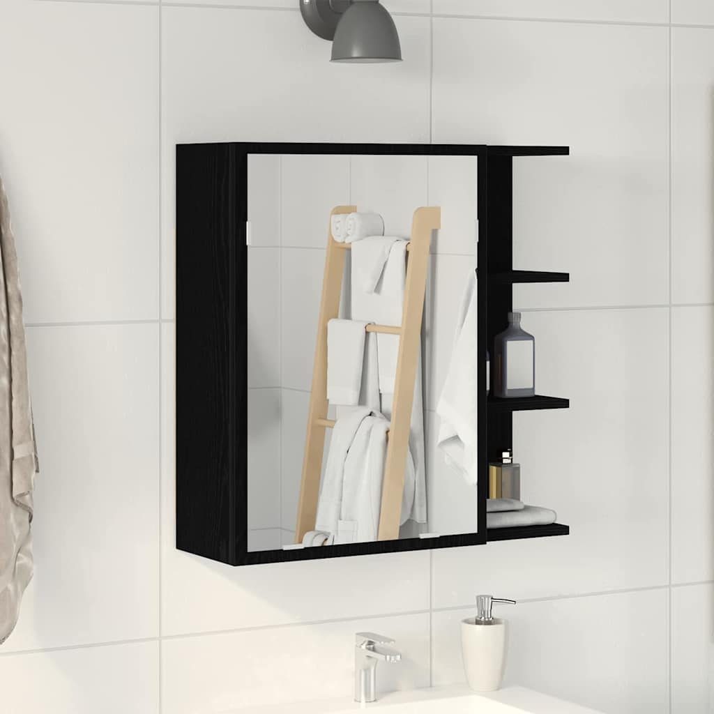 Vannitoa peeglikapp Must tamm 62,5 x 20,5 x 64 cm Tehispuit