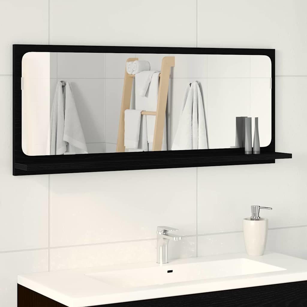 Peegli Riiul Must tamm 90 x 10,5 x 37 cm Tehispuit
