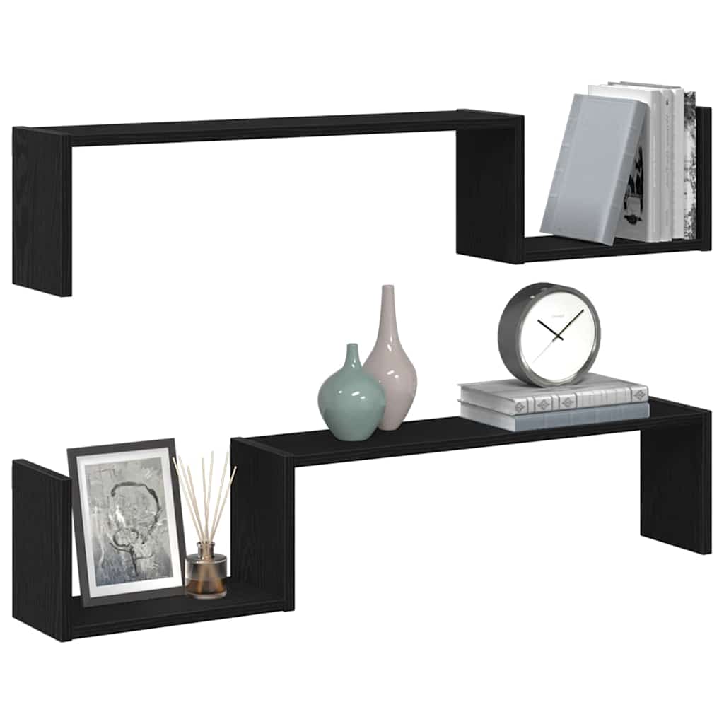Seinariiul 2 tk Must tamm 100 x 15 x 20 cm Tehispuit