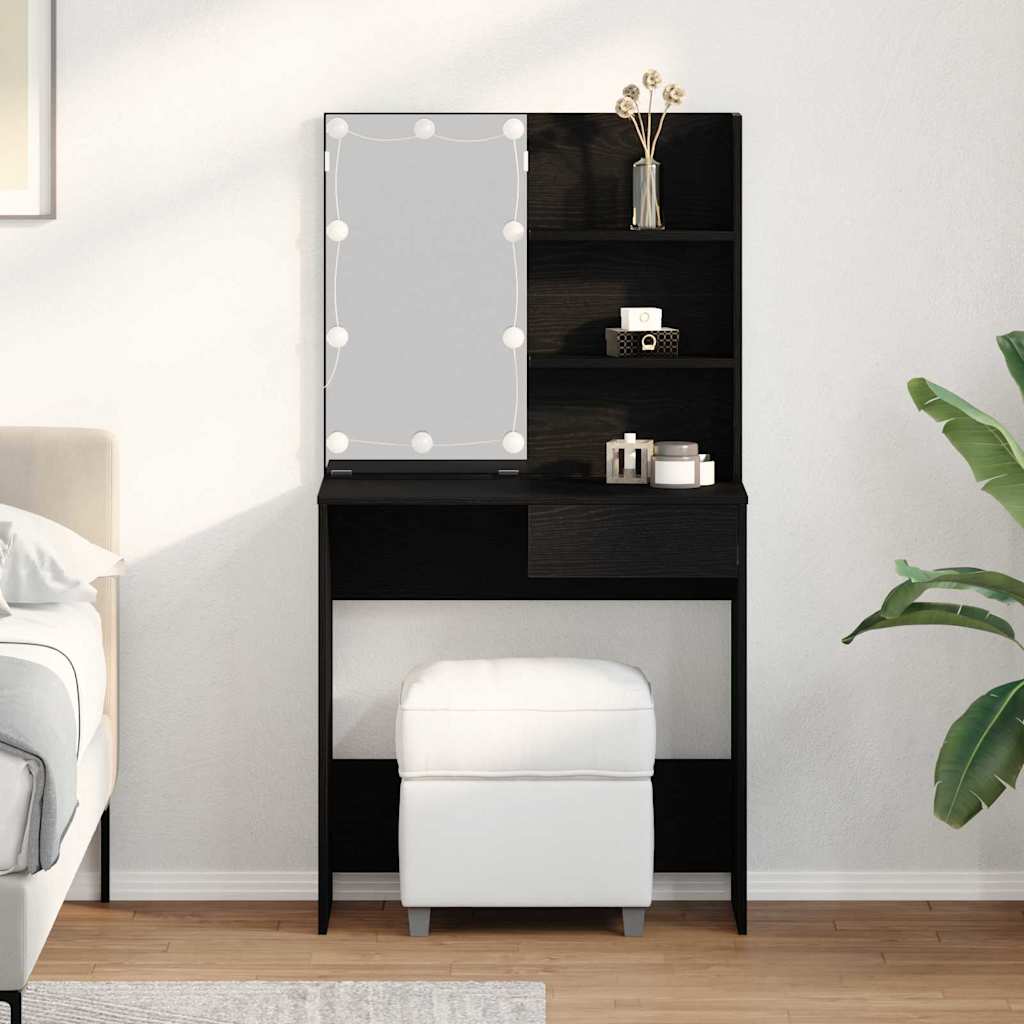 Riietumislaud Must tamm 74,5 x 40 x 141 cm Tehispuit
