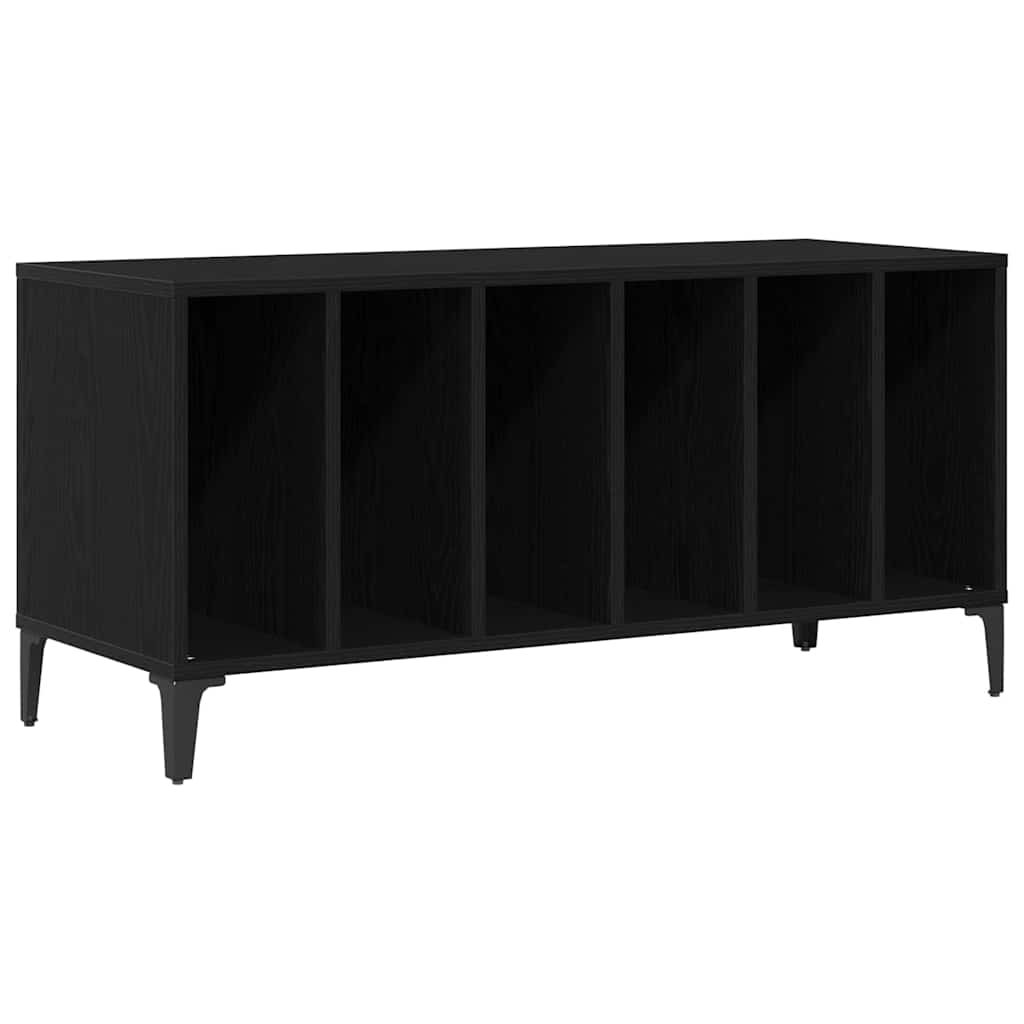 Plaadikapp riiuliga Must tamm 100 x 38 x 48 cm Tehispuit