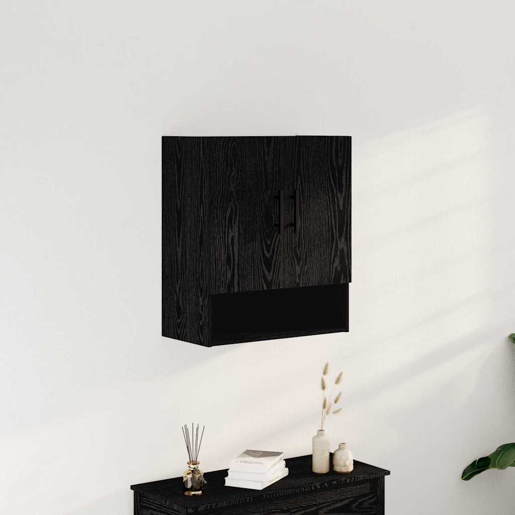 Seinale kinnitatav kapp 60 x 31 x 70 cm Tehispuit Must tamm