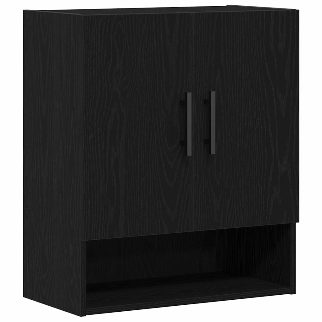Seinale kinnitatav kapp 60 x 31 x 70 cm Tehispuit Must tamm