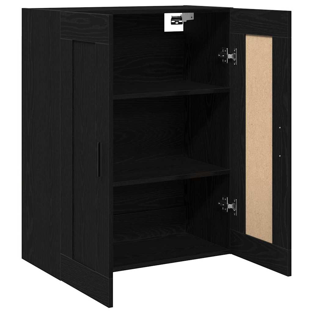 Seinale kinnitatav kapp Must tamm 69,5 x 34 x 90 cm Tehispuit