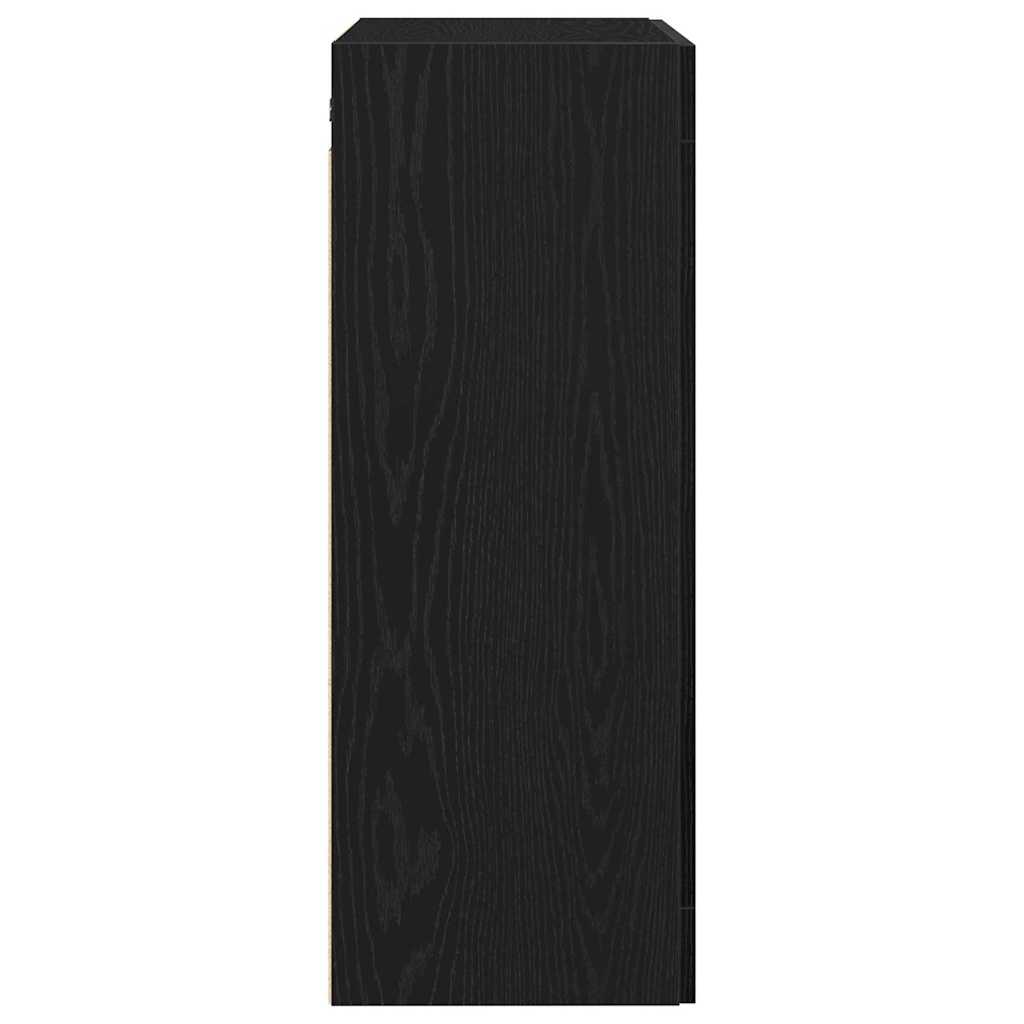 Seinale kinnitatav kapp Must tamm 69,5 x 34 x 90 cm Tehispuit
