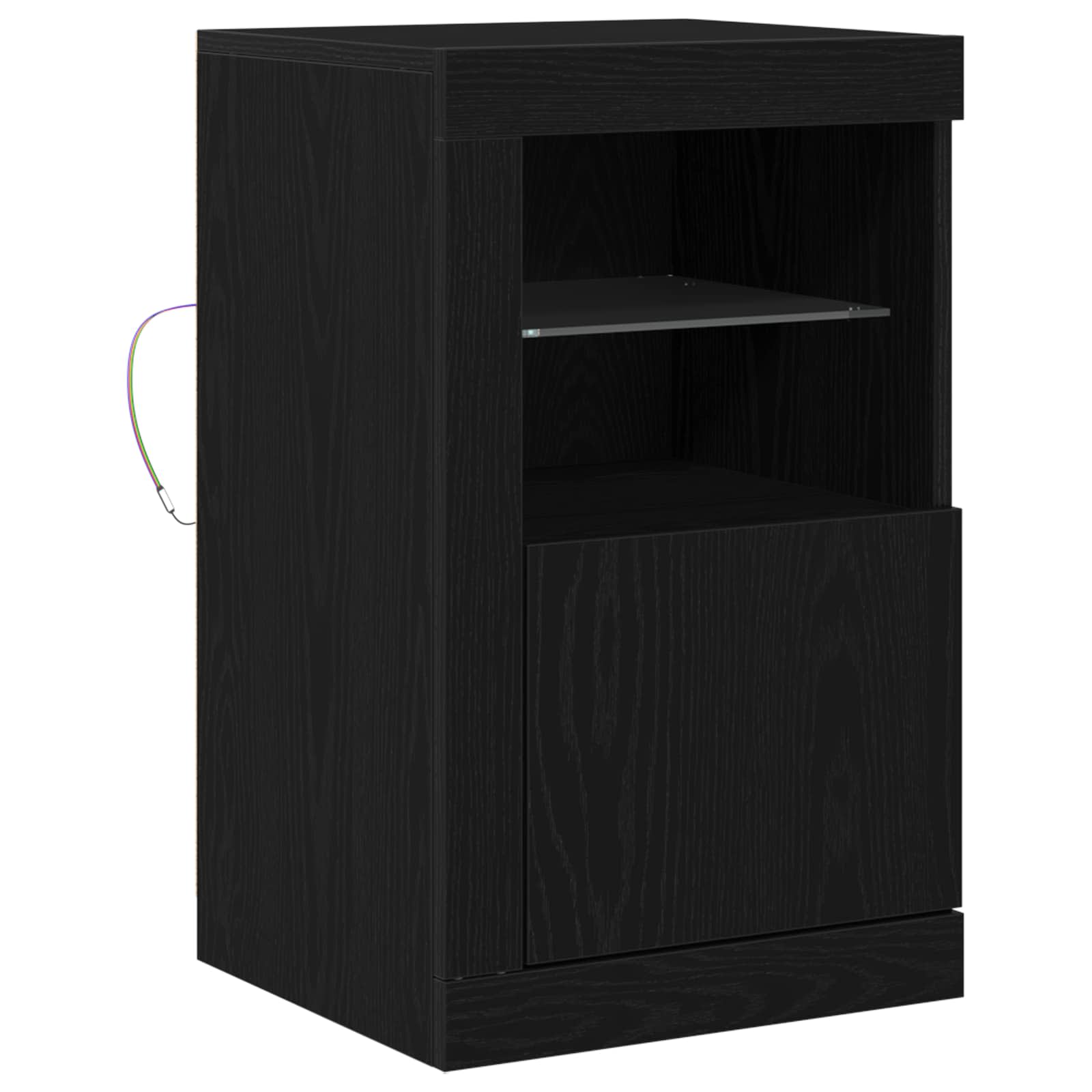LED Kummuti 41 x 37 x 67 cm Tehispuit Must tamm