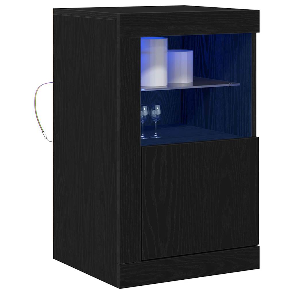 LED Kummuti 41 x 37 x 67 cm Tehispuit Must tamm
