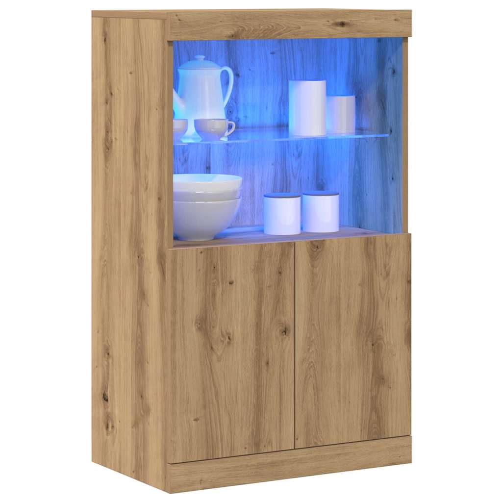 LED Kummuti Pruun 60 x 37 x 100 cm Tehispuit