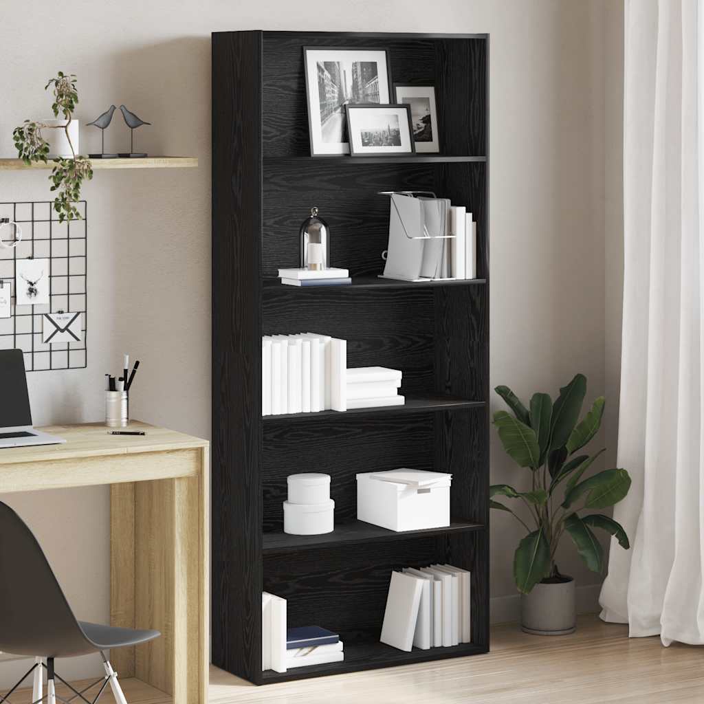 Raamatukapp must tamm 80x30x189 cm töödeldud puit