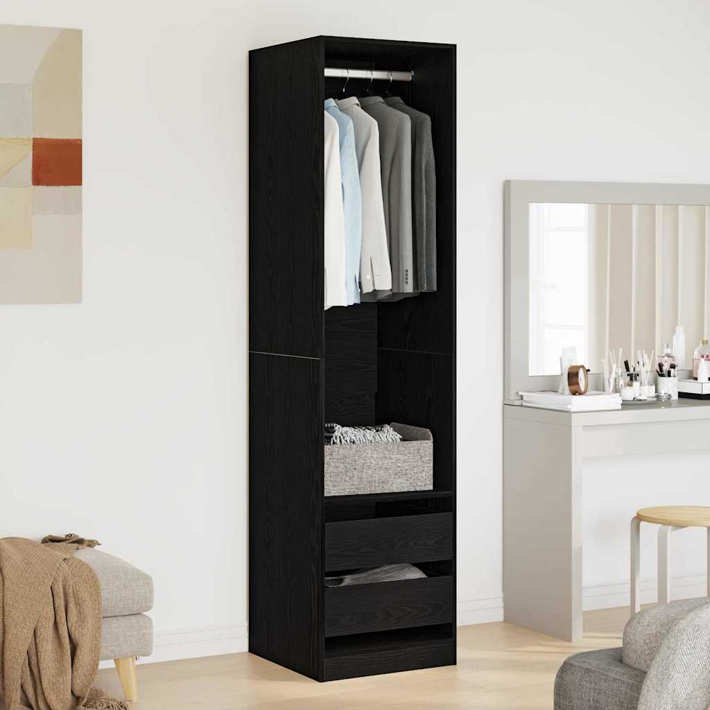 Garderoobikapp Must tamm 50 x 50 x 200 cm Tehispuit