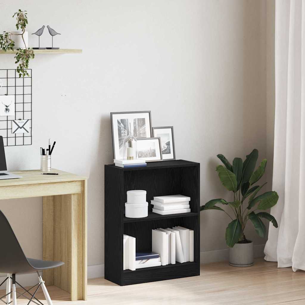 Raamaturiiul 60 x 24 x 76 cm Tehispuit Must tamm