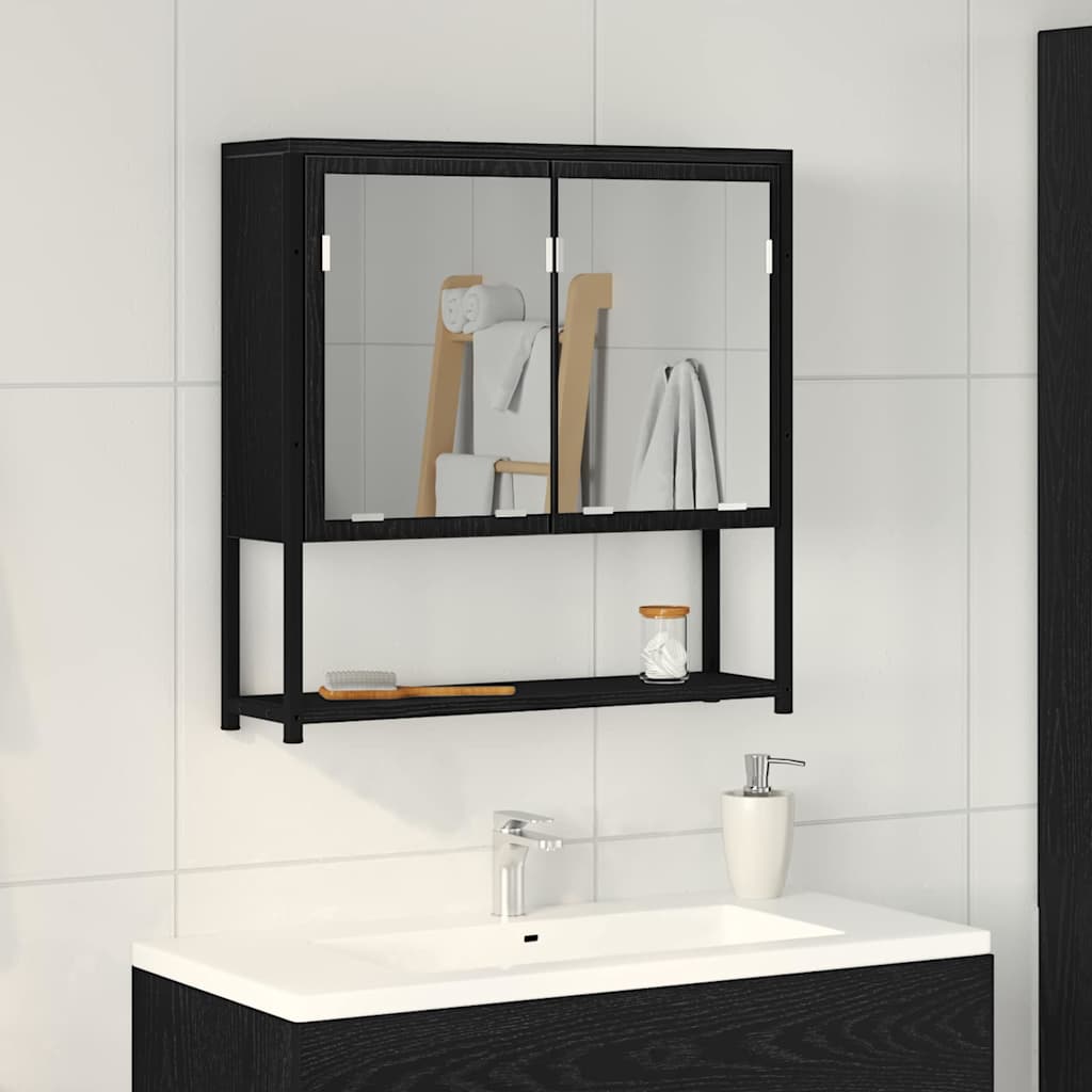 Peeglikapp Must tamm 60 x 16 x 60 cm Tehispuit