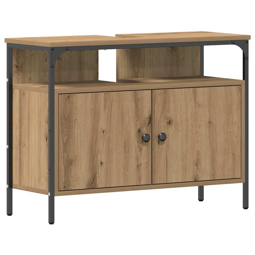Vannitoa kraanikausi kapp käsitöötamm 80 x 30 x 60 cm Tehispuit