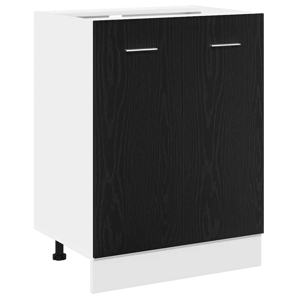 Alumine kapp Must tamm 60x46x81,5 cm Töödeldud puit