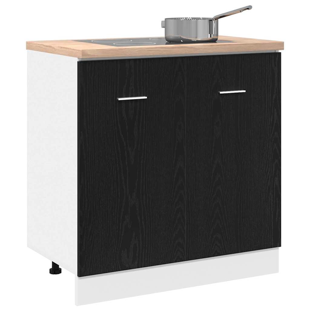 Valamu alumine kapp must tamm 80x46x81,5 cm töödeldud puit