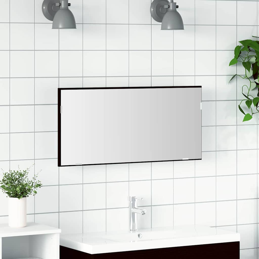 Peegel Must tamm 80 x 37 cm Klaas ja tehnoloogiline puit