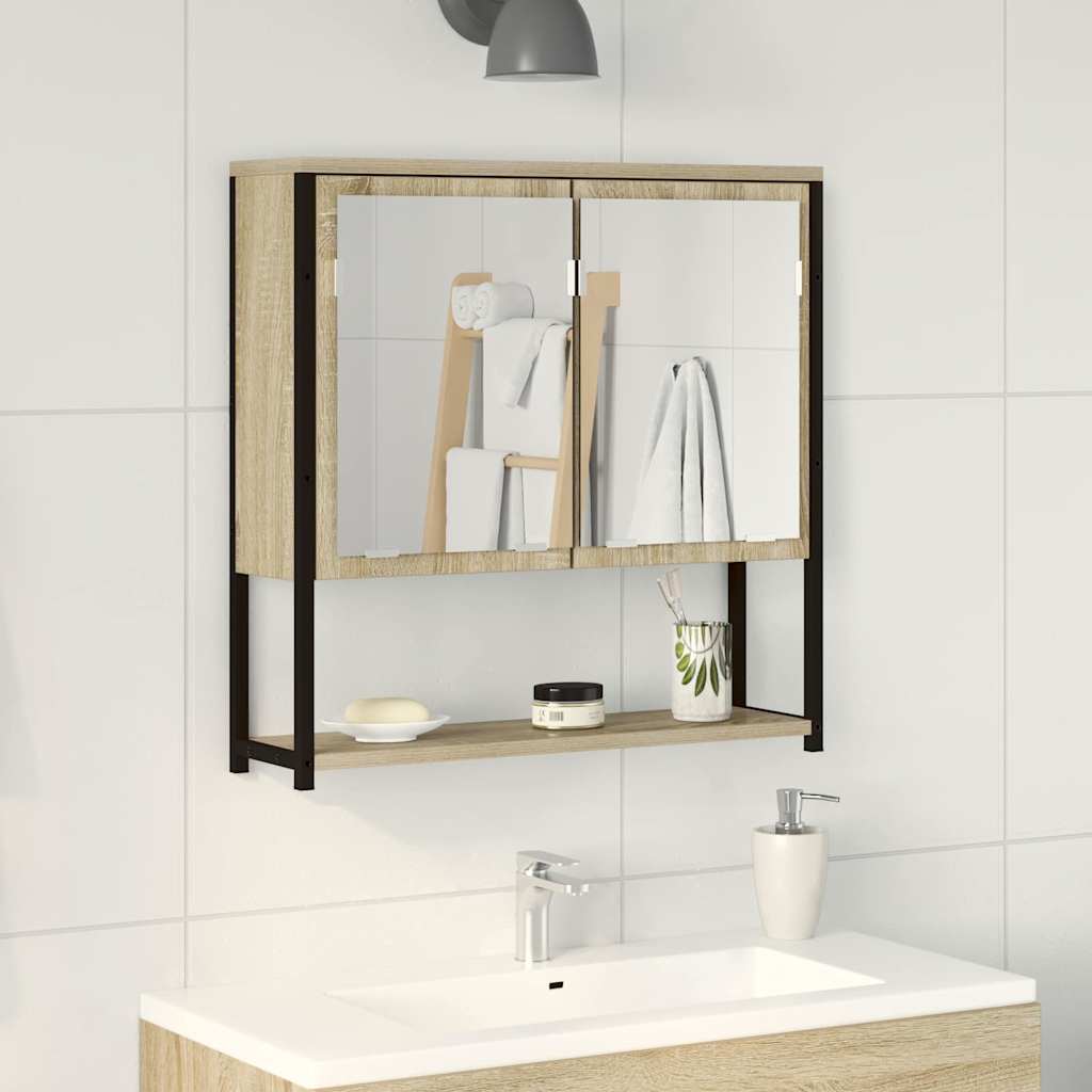 Vannitoa peegel riiuliga ladustamisega Beež 60 x 16 x 60 cm