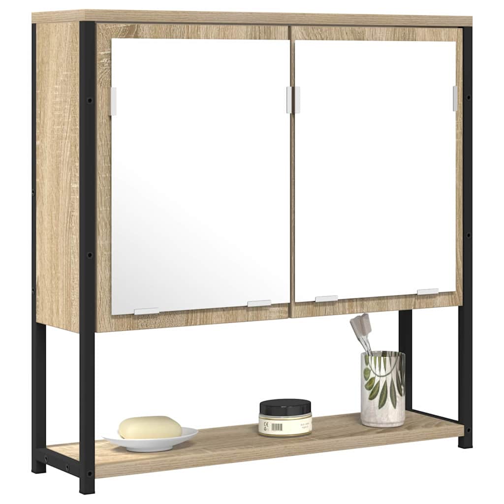 Vannitoa peegel riiuliga ladustamisega Beež 60 x 16 x 60 cm